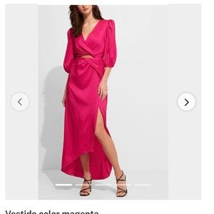 Express Hot Pink Puff Sleeve Dress